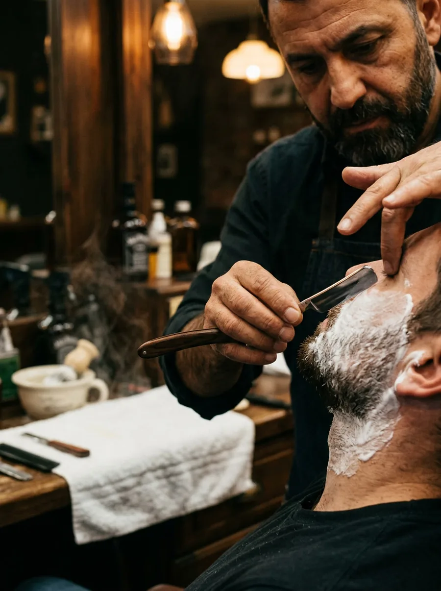 Straight razor shave